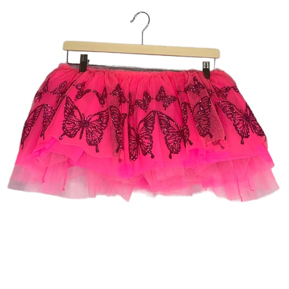 Dolls Kill Skirts Club Exx Hot Pink Butterfly Ballet Tutu Skirt
